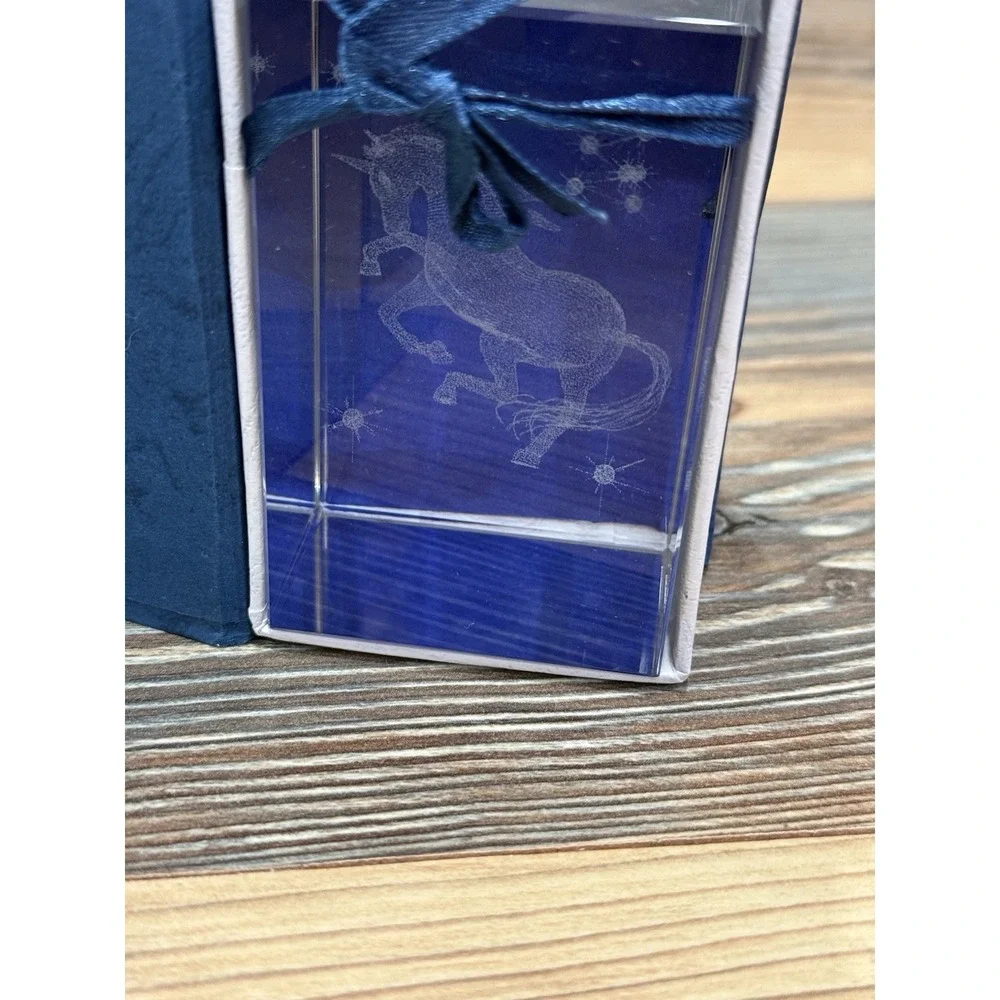 New Clear Acrylic Unicorn Paperweight. In original box